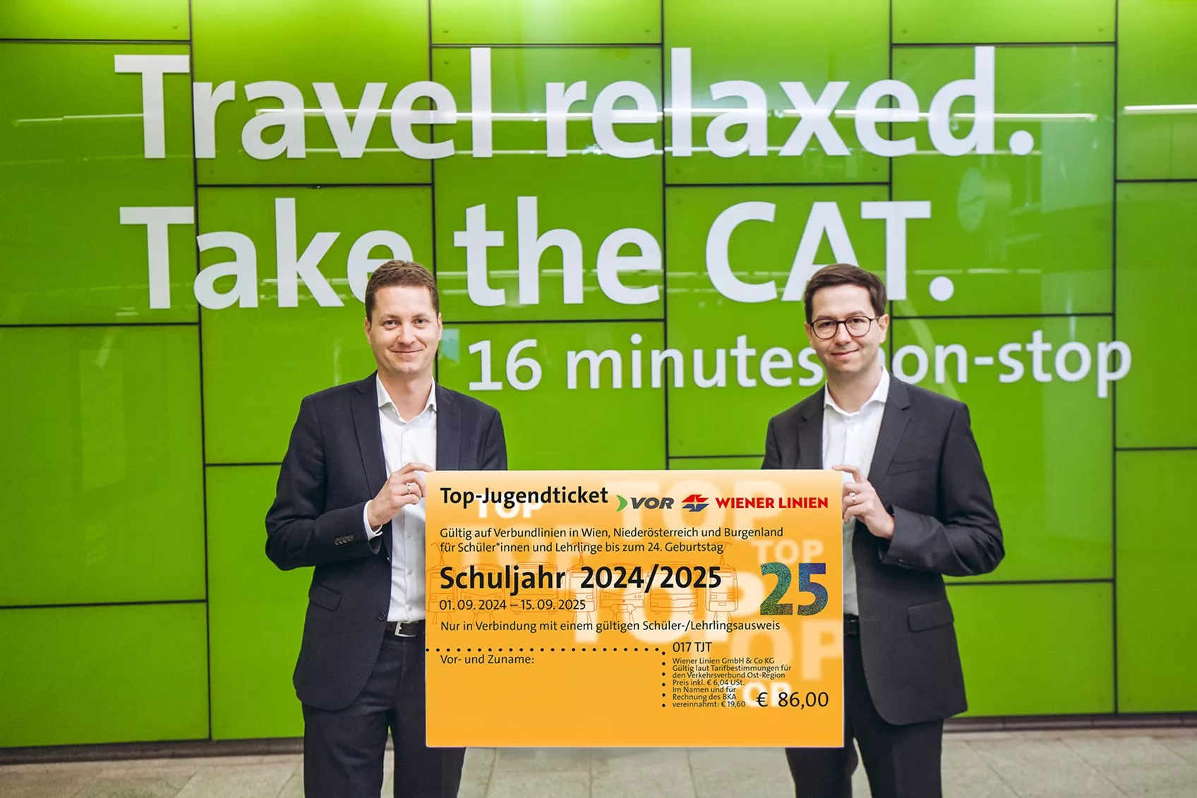 The CAT management present a large top youth ticket